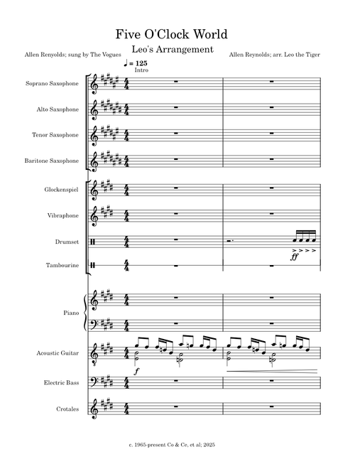 Five O'Clock World - Allen Renyolds (sung by The Vogues)