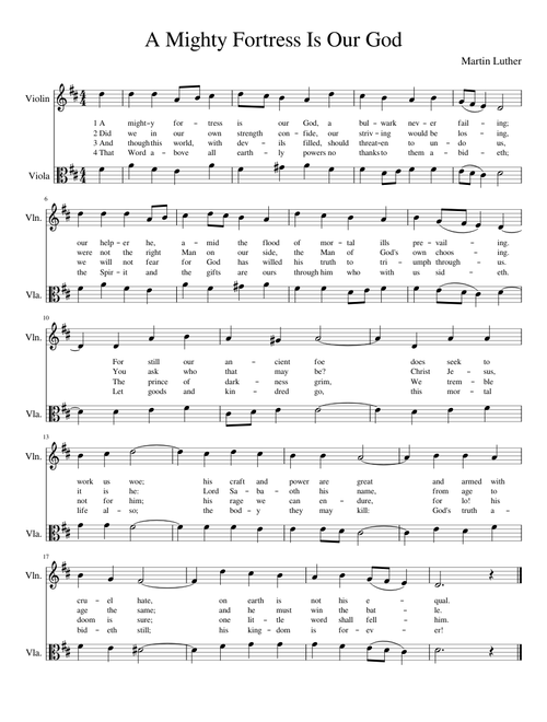 A Mighty Fortress Is Our God duet