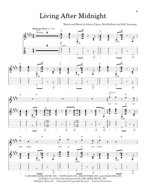 Living After Midnight - Judas Priest (School of Rock - Guitar Tab)