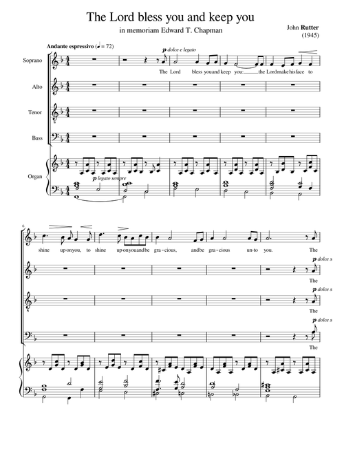 The Lord bless you and keep you – John Rutter
