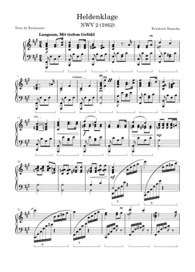 Free Friedrich Nietzsche sheet music | Download PDF or print Free Friedrich Nietzsche sheet music | Download PDF or print