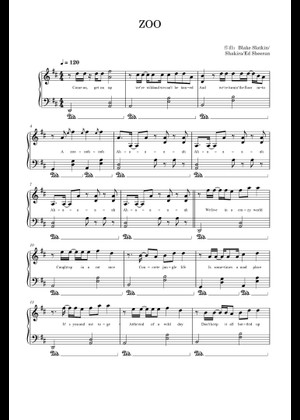Zoo - Zootopia 2 – Shakira Easy Sheet Music for Piano (Solo ...