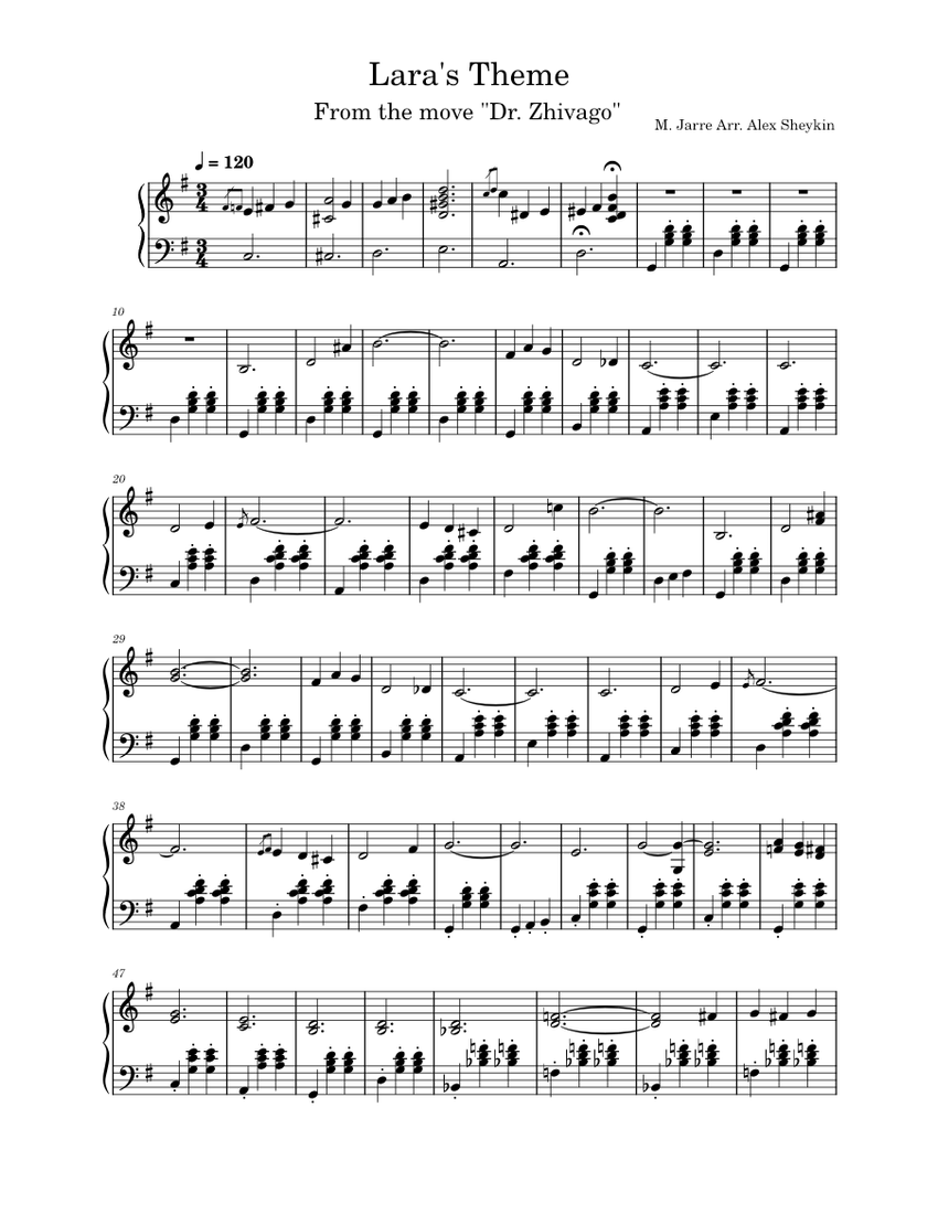 Lara's Theme – Maurice Jarre Sheet Music for Accordion (Solo