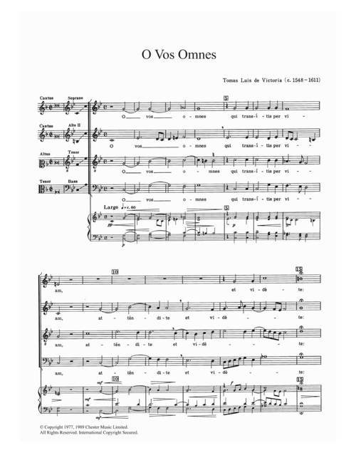 O Vos Omnes - Tomàs Luis de Victoria (Choral)