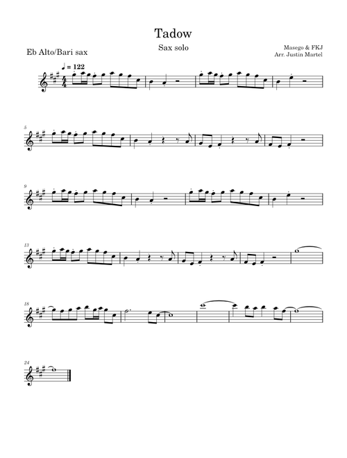 Tadow – FKJ Tadow -FKJ - Eb Alto/Bari sax