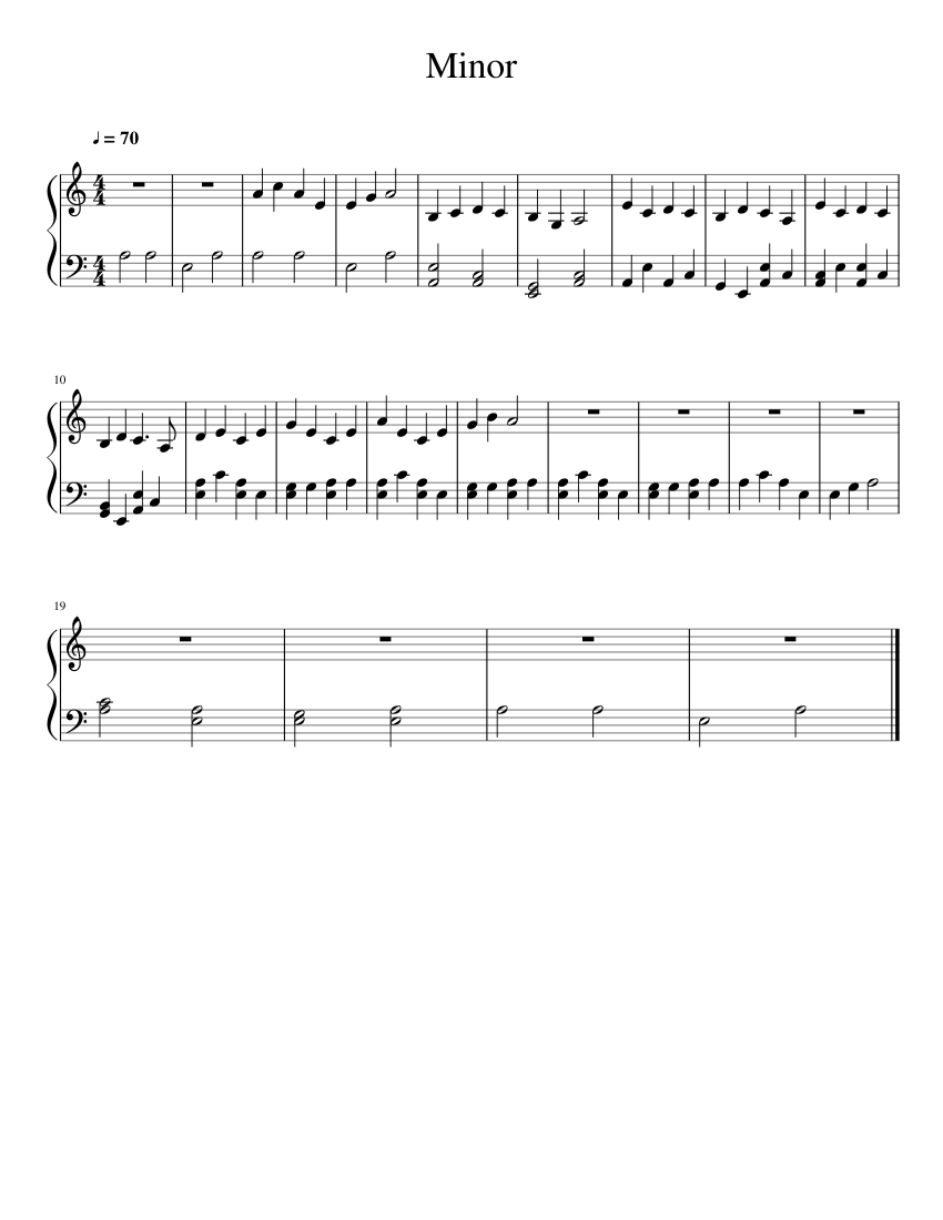 Minor Sheet music for Piano (Solo) Easy | Musescore.com