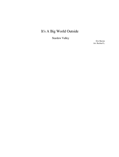 It's a Big World Outside