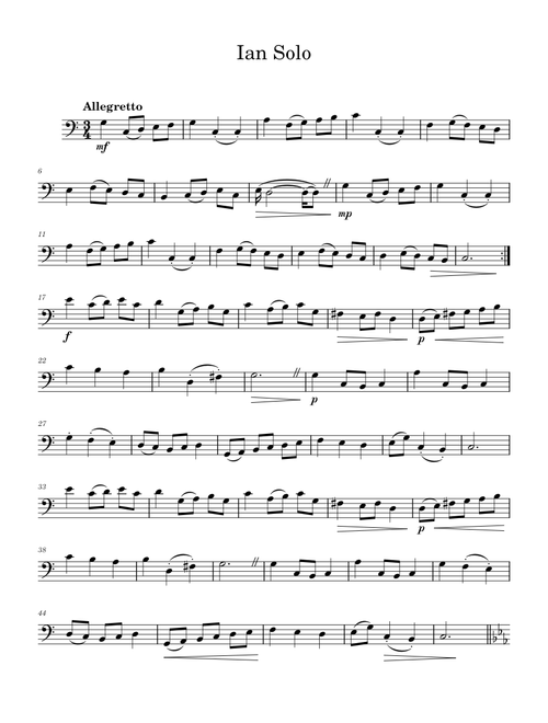 Minuet No. 3 Cello - J.S. Bach
