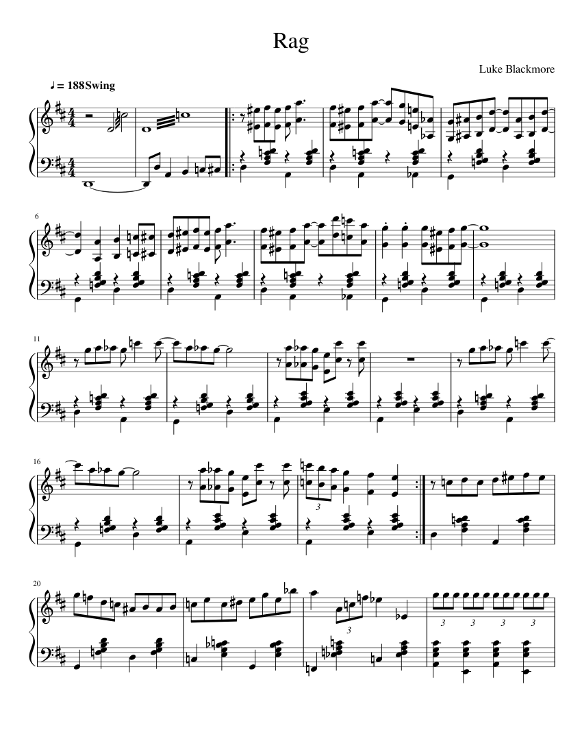 Chinese Rag Sheets Music Rag Sheet Music for Piano (Solo) | MuseScore.com