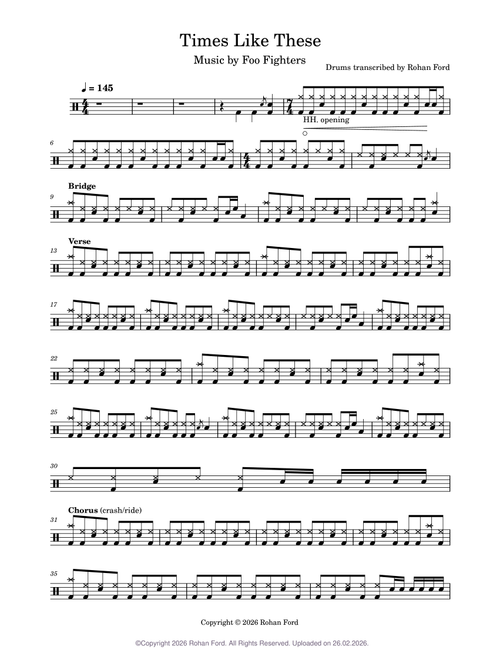 Times like these – Foo Fighters (drums)