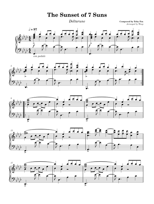 Sunset of Seven Suns [Piano Draft] – Deltarune Chapter 5