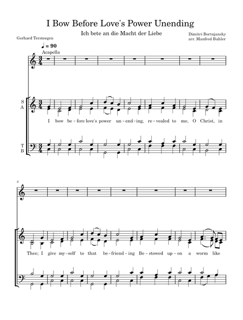 I Bow Before Love's Power Unending (arr. Manfred Buhler)