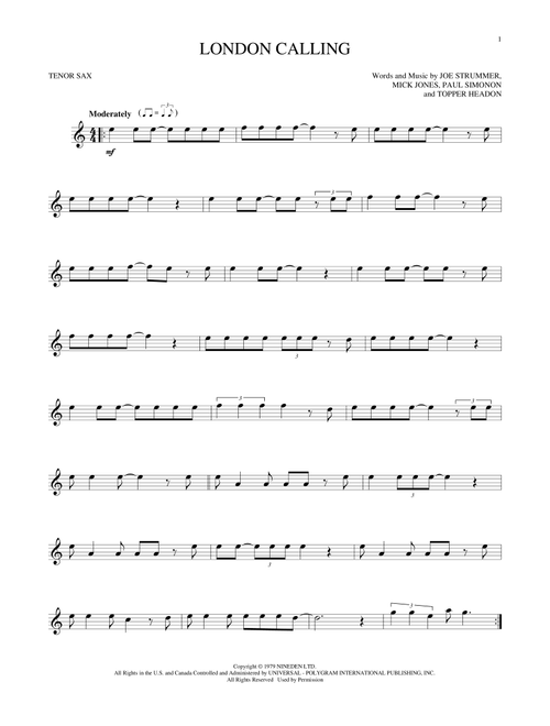 London Calling - The Clash (Tenor Sax Solo)