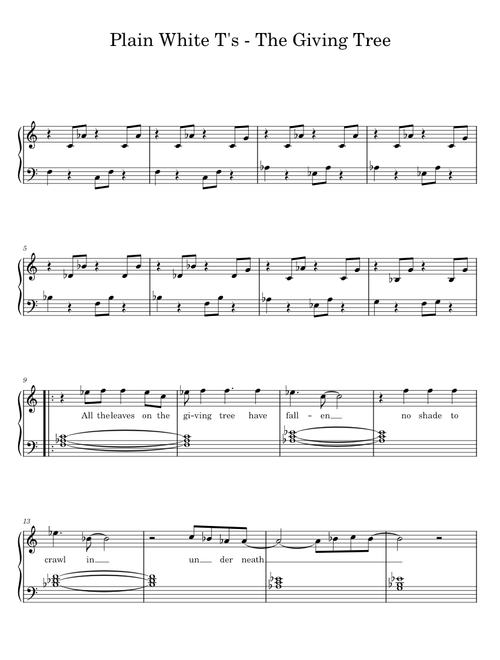 The giving tree - Plain White T's