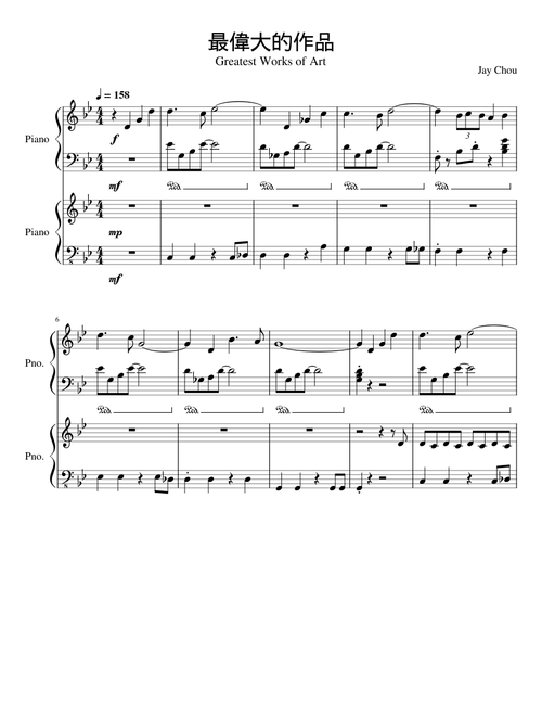 最偉大的作品 Greatest Works of Art – Jay Chou (Piano Duo)