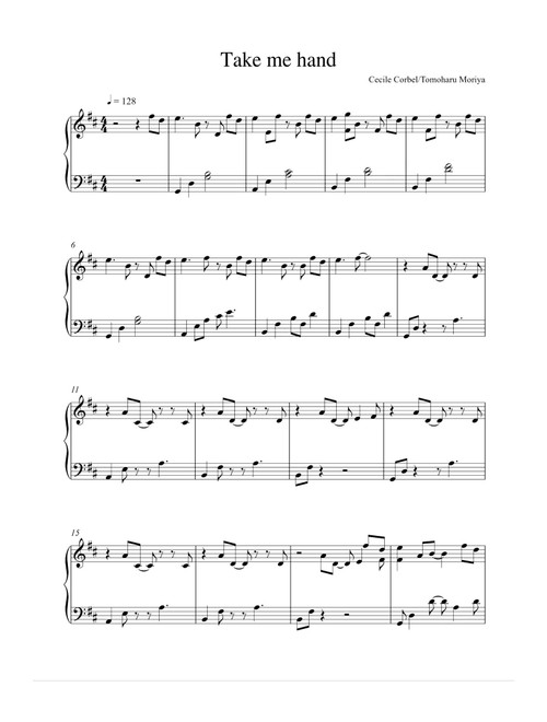 Take Me Hand Feat.cecile Corbel (Arr. Daishi Dance) - Cecile Marie Helene Corbel, Tomoharu Moriya (Piano Solo)