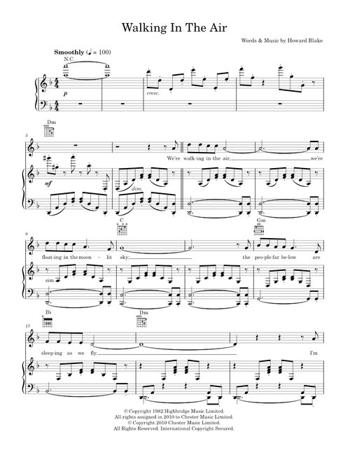 Walking In The Air Duet (theme from The Snowman) - Aled Jones, Howard Blake, The Snowman Movie (Piano-Vocal-Guitar (Piano Accompaniment))