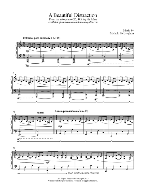 A Beautiful Distraction - Michele McLaughlin (Piano Solo)