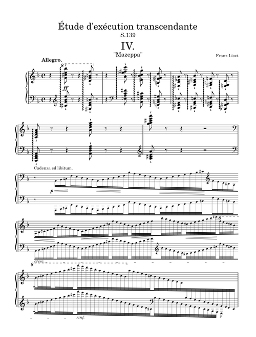 Études d'exécution transcendante, S.139/4 "Mazeppa" – Franz Liszt ‏‏‎ ‎