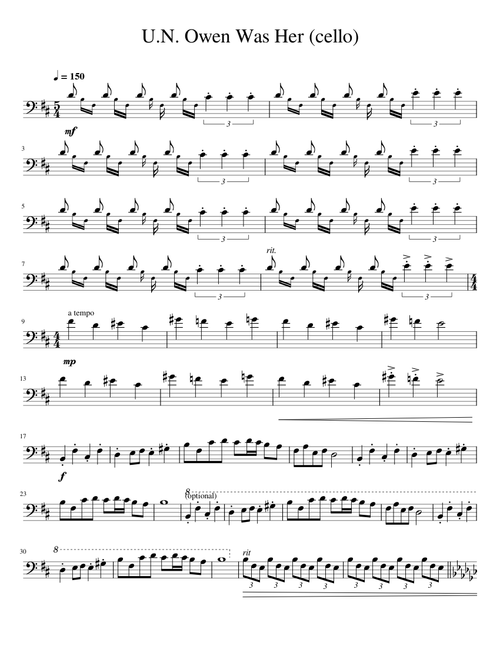U.N. Owen Was Her? - Touhou 6: Embodiment of Scarlet Devil (cello)