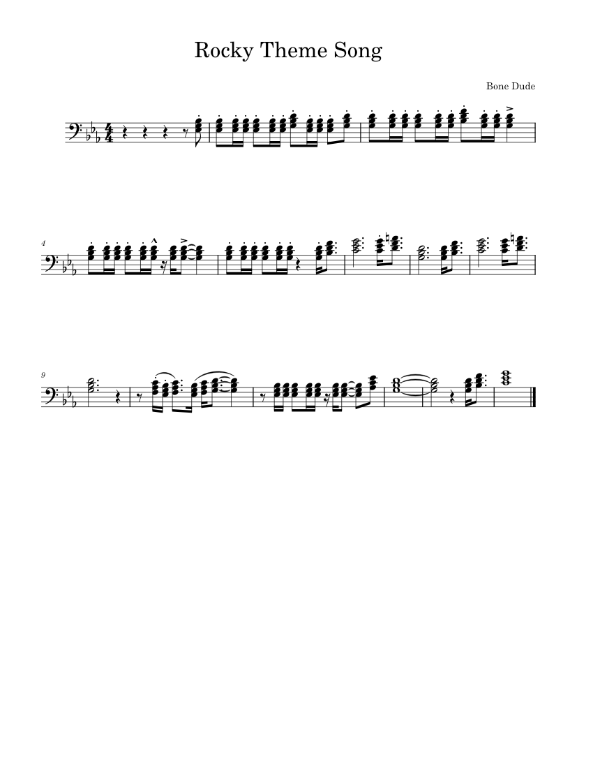 Rocky Theme Song Sheet music for Trombone (Solo)