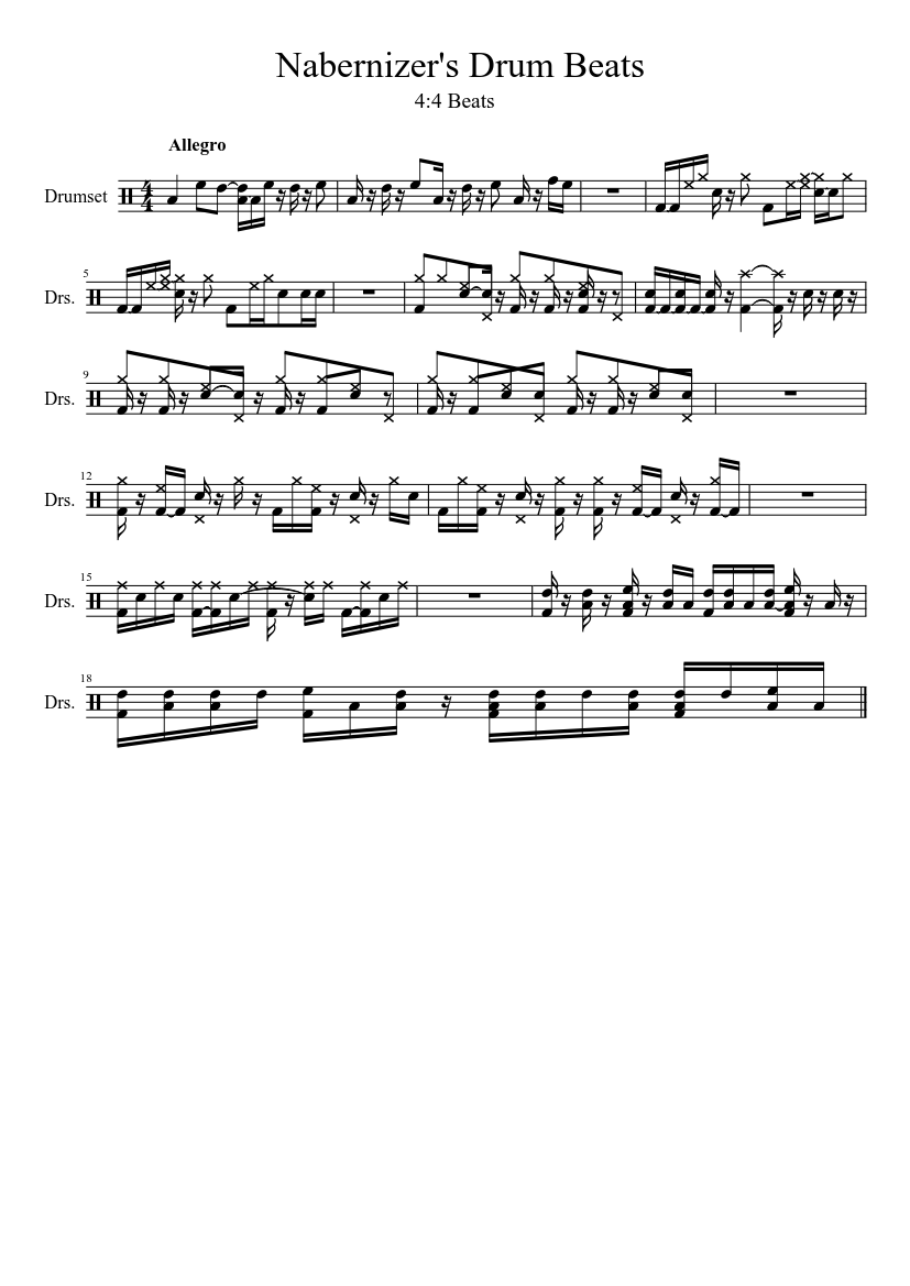 Drum Beat music for group (Solo) | Musescore.com