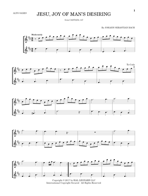 Jesu, Joy Of Man's Desiring - Johann Sebastian Bach (Alto Saxophone Duet)