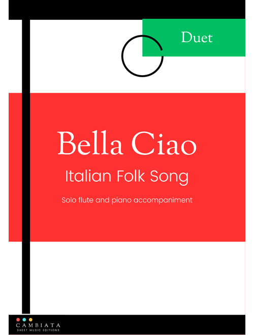 Bella Ciao - Solo flute and piano accompaniment (Easy) (Arr. Levy Nunes) - Italian Folk Song (Flute and Piano)