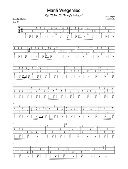 Mariä Wiegenlied, Op. 76 Nr. 52 - Max Reger