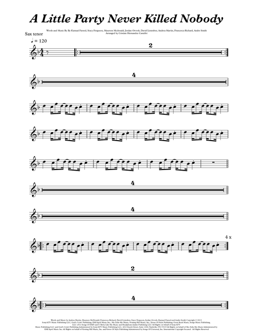 A Little Party Never Killed Nobody (all We Got) (Arr. Cristian Hernandez Castellvi) - David Listenbee, Andrea Martin, Stacy Ferguson (Tenor Sax Solo)