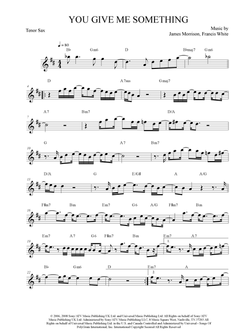 You Give Me Something (Arr. Anderson Quevedo) - James Morrison (Tenor Sax Solo)