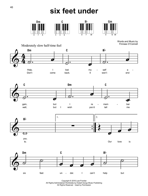Six Feet Under - Billie Eilish (Super Easy Piano)