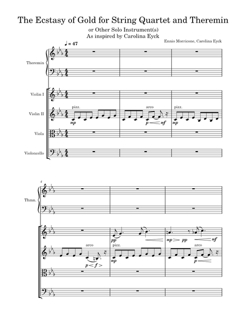 The Ecstasy of Gold for String Quartet and Theremin - Ennio Morricone arr. Carolina Eyck