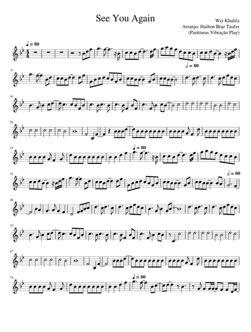 See You Again (partituras e canal do youtube Vibração Play) (ViolinTab)