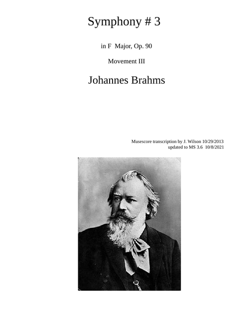 Brahms Symphony no. 3 Movement III