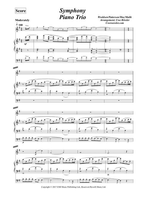 Symphony (Arr. Uwe Roessler / Rössler / Rassler) - Clean Bandit feat. Zara Larsson (Instrumental Duet and Piano)