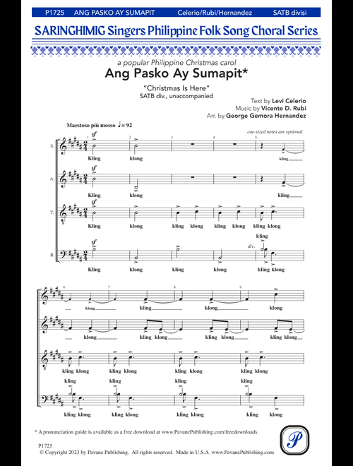 Ang Pasko Ay Sumapit (Christmas Is Here) (Arr. George Gemora Hernandez) - Levi Celerio (Choral, SATB)