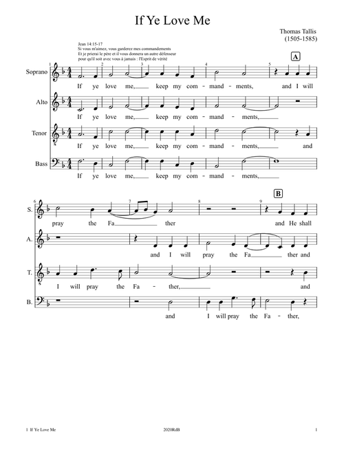 If Ye Love Me - Thomas Tallis