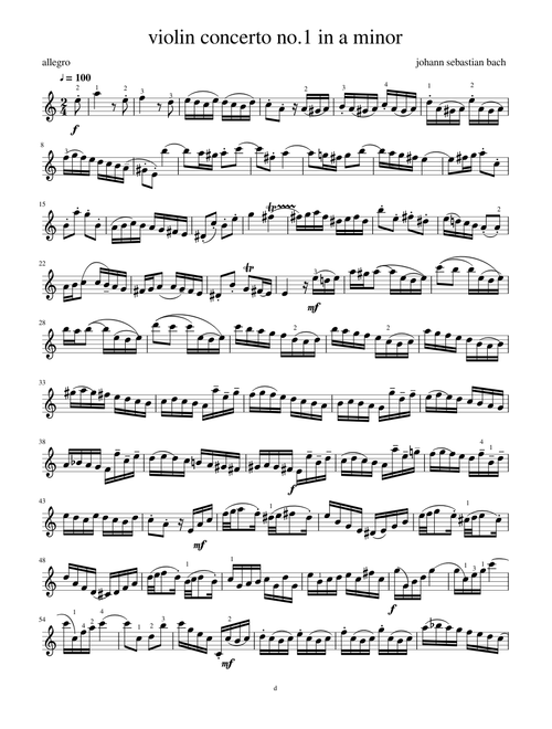 A minor bach