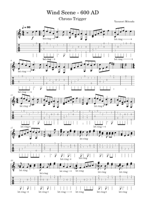 Wind Scene 风の憧憬 Sheet Music and Tab for Guitar (Solo