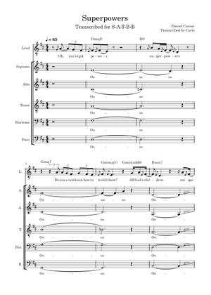 Superpowers – Daniel Caesar Sheet Music for Trombone, Tuba, Oboe ...