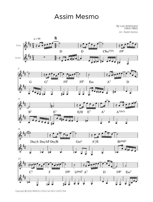 Assim Mesmo (Arr. Bisdre Santos) - Luiz Americano Do Rego (Instrumental Duet)