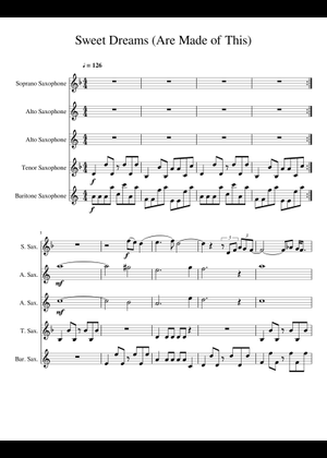 Eurythmics - Sweet Dreams for String Trio Sheet Music for Piano