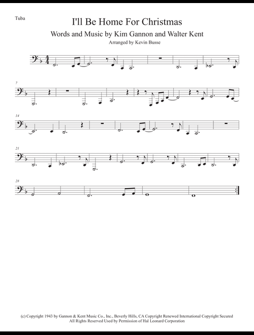 I'll Be Home For Christmas (Arr. Kevin Busse) - Rascal Flatts (Tuba Solo)