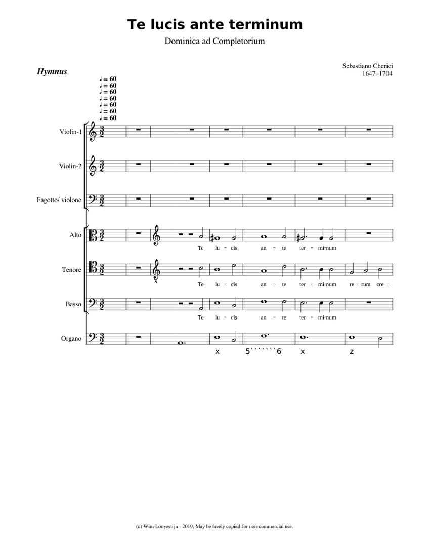 Te lucis ante terminum Sebastiano Cherici piano tutorial