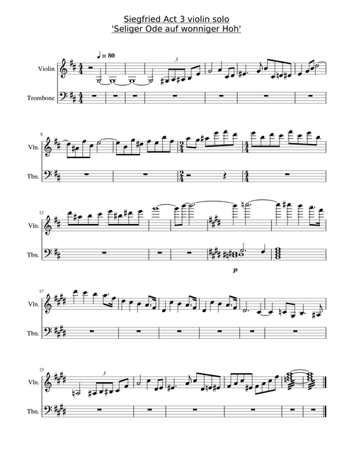 Siegfried Act 3 violin solo 'Seliger Ode auf wonniger Hoh'