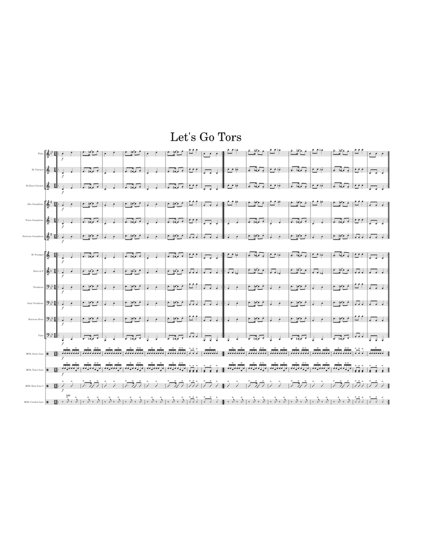 Let's Go Tors Sheet music for Trombone, Tuba, Trombone bass, Flute