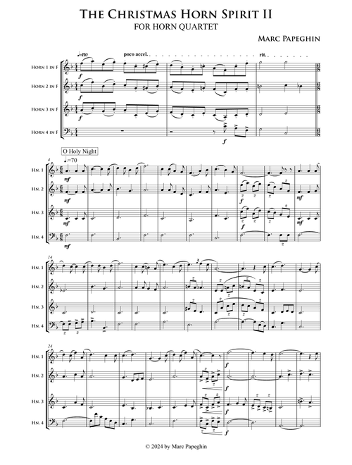The Christmas Horn Spirit 2 // French Horn Quartet (Arr. Marc Papeghin) (Brass Ensemble)
