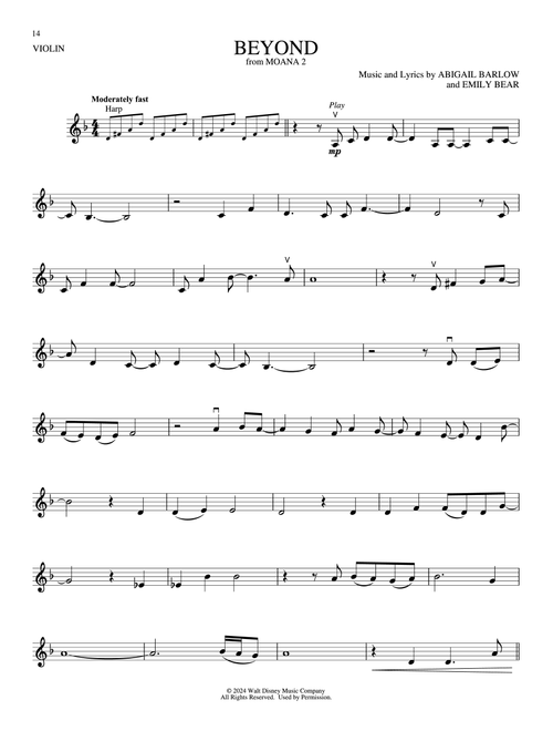 Beyond (from Moana 2) - Abigail Barlow & Emily Bear, Abigail Barlow, Emily Bear (Violin Solo)