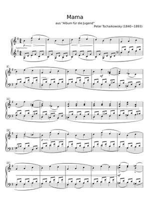Play Official version of Mama Sheet Music by Pyotr Ilyich